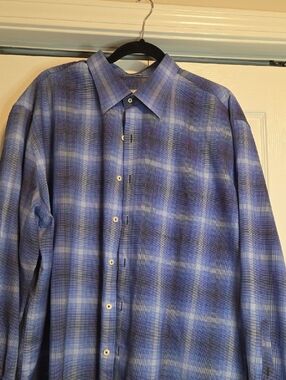 Peter Millar Blue Plaid Casual Button-Down Shirt